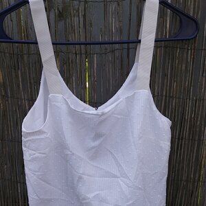 J. Crew White Textured Lace Peekaboo Tank Top - No Size Tag - See Measurements